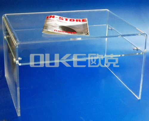 Made In China Waterfall Clear Acrylic Console Table With Shelf