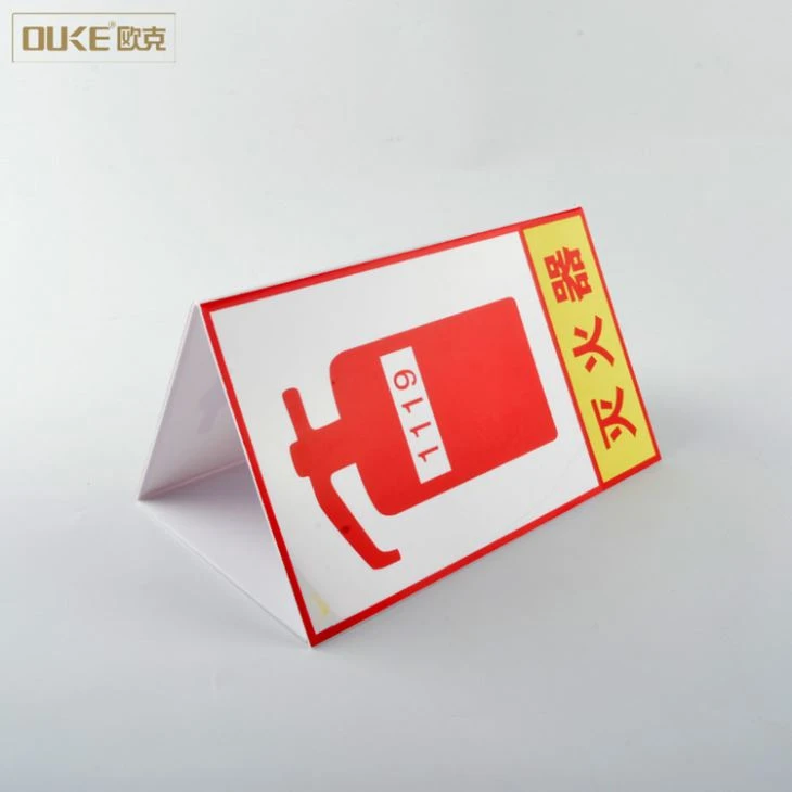 Cheap Triangle Special Acrylic Fire Extinguisher Sign