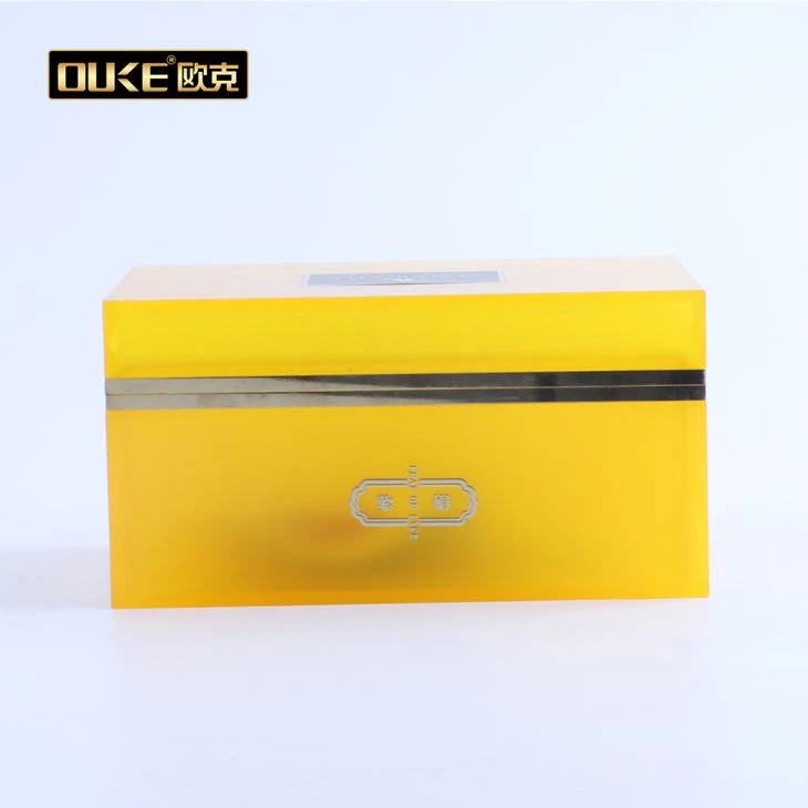Clear Yellow Acrylic Storage Display Box