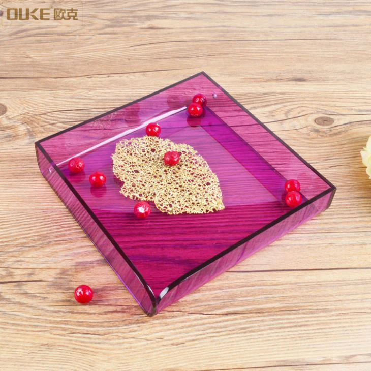 Custom Cheap Purple Acrylic Storage Tray